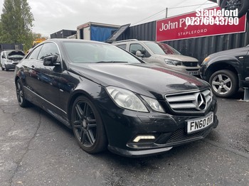 Location: Stapleford - 2010 MERCEDES-BENZ E350 BLUEF-CY SPORT CDI A Coupe REG: FN60OVR, Keys: Yes, MOT Expiry date: 28/06/2026, 2987 Diesel, 7 Speed Auto Diesel, Former Keepers: 6