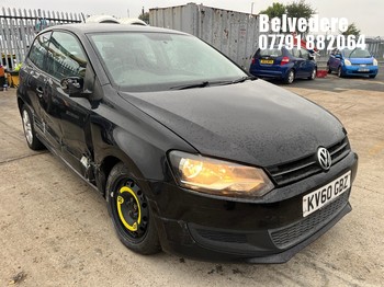 Location: Belvedere - 2010 VOLKSWAGEN POLO SE 70 3 Door Hatchback REG: KV60GBZ, 1198cc Petrol, 5 Speed Manual Petrol, Former Keepers: 4, Keys: Yes, MOT Expiry date: 17.09.2026