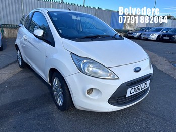 Location: Belvedere - 2011 FORD KA ZETEC 3 Door Hatchback REG: CX61LZL, Keys: No, MOT Expiry date: 14/06/2026, 1242 Petrol, 5 Speed Manual Petrol, Former Keepers: 4