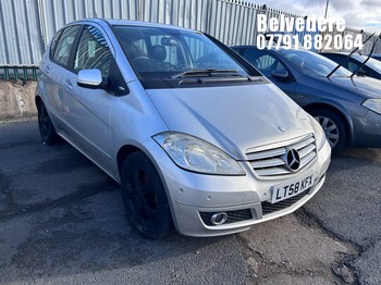 Location: Belvedere - 2008 MERCEDES A170 AVANTGARDE SE CVT 5 Door Hatchback REG: LT58KFX, Keys: No, MOT Expiry date: 01/10/2025, 1699 Petrol, Variable Speed Auto Petrol, Former Keepers: 3
