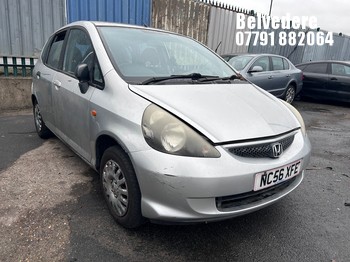 Location: Belvedere - 2007 HONDA JAZZ S 5 Door Hatchback REG: NC56XFE, Keys: No, MOT Expiry date: 25/05/2027, 1246 Petrol, 5 Speed Manual Petrol, Former Keepers: 8