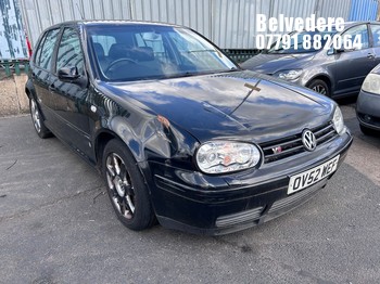 Location: Belvedere - 2003 VOLKSWAGEN GOLF V6 4MOTION 5 Door Hatchback REG: OV52WEF, Keys: No, MOT Expiry date: 10/02/2026, 2792 Petrol, 6 Speed Manual Petrol, Former Keepers: 3