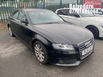Location: Belvedere - 2009 AUDI A4 SE TFSI 6SP 4 Door Saloon REG: PL51LOT, Keys: No, MOT Expiry date: 01/05/2025, 1798 Petrol, 6 Speed Manual Petrol, Former Keepers: 6