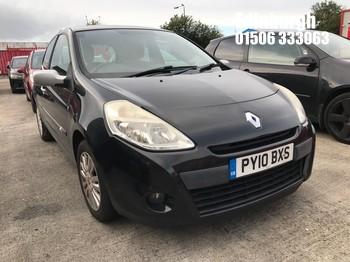 Location: Edinburgh - 2010 RENAULT CLIO I-MUSIC TCE 3 Door Hatchback REG: PY10BXS, Keys: No, MOT Expiry date: 21/04/2026, 1149 Petrol, 5 Speed Manual Petrol, Former Keepers: 8