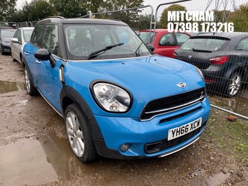 Location: Mitcham - 2016 MINI COUNTRYMAN COOPER S ALL4 5 Door Hatchback REG: YH66XCW, Keys: No, MOT Expiry date: 29/09/2026, 1598 Petrol, 6 Speed Manual Petrol, Former Keepers: 5