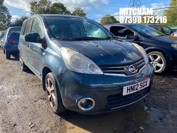 Location: Mitcham - 2012 NISSAN NOTE N-TEC+ MPV REG: HN12SGX, Keys: No, MOT Expiry date: 17/10/2025, 1386 Petrol, 5 Speed Manual Petrol, Former Keepers: 4