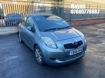 Location: Hayes - 2007 TOYOTA YARIS ZINC 5 Door Hatchback REG: YB56NVX, Keys: No, MOT Expiry date: 10/03/2027, 1296 Petrol, 5 Speed Manual Petrol, Former Keepers: 4