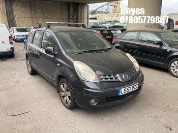 Location: Hayes - 2007 NISSAN NOTE ACENTA R MPV REG: LS57PZZ, Keys: No, MOT Expiry date: 22/06/2026, 1386 Petrol, 5 Speed Manual Petrol, Former Keepers: 3
