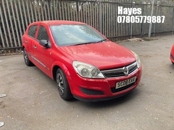 Location: Hayes - 2008 VAUXHALL ASTRA LIFE S-A 5 Door Hatchback REG: SC08EAA, Keys: No, MOT Expiry date: 08/12/2026, 1598 Petrol, 5 Speed Semi Auto Petrol, Former Keepers: 5