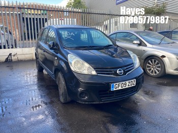 Location: Hayes - 2009 NISSAN NOTE VISIA AUTO MPV REG: GF09ZDZ, Keys: No, MOT Expiry date: 22/02/2027, 1598 Petrol, 4 Speed Auto Petrol, Former Keepers: 15