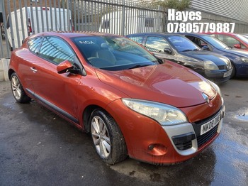 Location: Hayes - 2009 RENAULT MEGANE PRIVILEGE CVT Coupe REG: NK08ONE, Keys: No, MOT Expiry date: 09/01/2026, 1998 Petrol, Variable Speed Auto Petrol, Former Keepers: 3