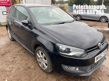 Location: Peterborough - 2013 VOLKSWAGEN POLO MATCH 85 3 Door Hatchback REG: MV62TOH, Keys: No, MOT Expiry date: 27/11/2025, 1390 Petrol, 5 Speed Manual Petrol, Former Keepers: 4