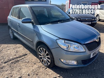 Location: Peterborough - 2012 SKODA FABIA ELEGANCE TSI 85 5 Door Hatchback REG: WN12UBF, Keys: No, MOT Expiry date: 27/04/2026, 1197 Petrol, 5 Speed Manual Petrol, Former Keepers: 6
