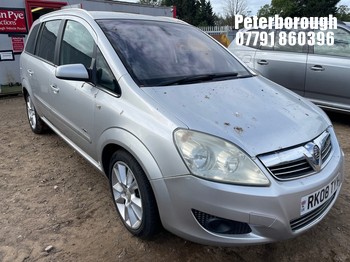 Location: Peterborough - 2008 VAUXHALL ZAFIRA ELITE CDTI 150 A MPV REG: RK08TYV, Keys: No, MOT Expiry date: 07/07/2027, 1910 Diesel, 6 Speed Auto Diesel, Former Keepers: 8