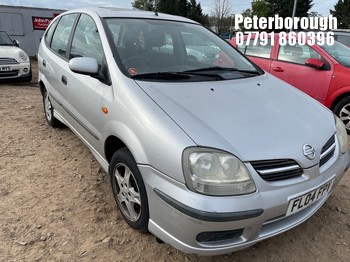 Location: Peterborough - 2004 NISSAN ALMERA TINO SE AUTO 5 Door Hatchback REG: FL04FPV, Keys: No, MOT Expiry date: 08/12/2025, 1769 Petrol, 4 Speed Auto Petrol, Former Keepers: 3