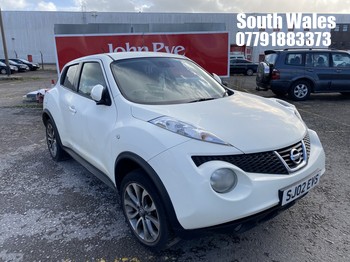 Location: South Wales - 2013 NISSAN JUKE TEKNA 5 Door Hatchback REG: SJ02EVS, Keys: No, MOT Expiry date: 10/06/2025, 1598 Petrol, 5 Speed Manual Petrol, Former Keepers: 4