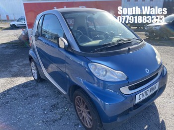 Location: South Wales - 2010 SMART FORTWO PASSION CDI 54 A Coupe REG: CV10WMK, Keys: No, MOT Expiry date: 27/05/2026, 799 Diesel, 5 Speed Auto Diesel, Former Keepers: 10