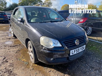 Location: Mitcham - 2009 VOLKSWAGEN POLO MATCH 80 5 Door Hatchback REG: LF59YDA, Keys: No, MOT Expiry date: 03/01/2027, 1390 Petrol, 5 Speed Manual Petrol, Former Keepers: 4