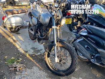 Location: Mitcham - 2019 BULLIT HERO 125 Motorcycle REG: GU19KCC, Keys: No, MOT Expiry date: 15/05/2025, 125 Petrol, MANUAL, Former Keepers: 9