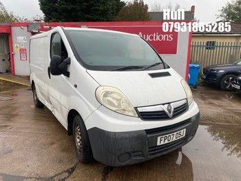 Location: Hull - 2007 VAUXHALL VIVARO 2700 CDTI SWB Panel Van REG: FP07OSJ, Keys: No, MOT Expiry date: 13/11/2026, 1995 Diesel, 6 Speed Manual Diesel, Former Keepers: 8