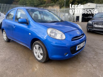 Location: Leeds - 2012 NISSAN MICRA ACENTA CVT 5 DOOR HATCHBACK REG: MK12JSX, 1198cc PETROL, VARIABLE SPEED AUTO PETROL, Former Keepers: 2, Keys: Yes, MOT Expiry date: 21-10-2027