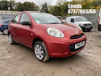 Location: Leeds - 2011 NISSAN MICRA VISIA 5 Door Hatchback REG: YH61GPO, Keys: No, MOT Expiry date: 29-09-2026, 1198 Petrol, 5 Speed Manual Petrol, Former Keepers: 2