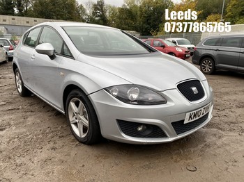 Location: Leeds - 2010 SEAT LEON S EMOCION TDI 5 Door Hatchback REG: KM10ZVH, Keys: No, MOT Expiry date: 23-11-2026, 1896 Diesel, 5 Speed Manual Diesel, Former Keepers: 5
