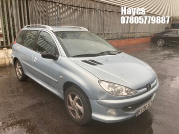 Location: Hayes - 2006 PEUGEOT 206 VERVE SW Estate REG: FE06XLT, Keys: No, MOT Expiry date: 18/08/2026, 1587 Petrol, 4 Speed Semi Auto Petrol, Former Keepers: 6
