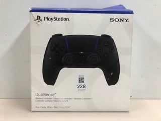 Lot 228  
            Nottingham SR1 - Delivery Only 
                
SONY PLAYSTATION DUAL SENSE WIRELESS CONTROLLER - MIDNIGHT BLACK - ORIGINAL RRP £69