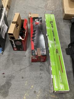 Lot 1058  
            Chesterfield SR38 - Collection or Optional Delivery Available 

                
3 X ASSORTED ITEMS TO INCLUDE GREENWORKS POLE HEDGE TRIMMER (LOCATION: SR38 B7)