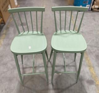 Lot 224  
            Chesterfield SR38 - Collection or Optional Delivery Available 

                
BOLERO WINDSOR ALUMINIUM BAR STOOLS IN GREEN (LOCATION: SR38 A12)