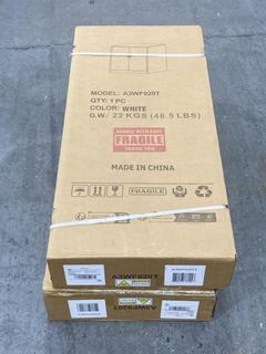 Lot 240  
            Chesterfield SR38 - Collection or Optional Delivery Available 

                
2 X 2 DOOR STORAGE CABINET IN WHITE - MODEL - A3WF920T (LOCATION: SR38 A12)