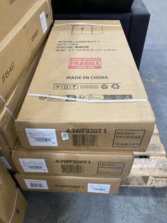 Lot 241  
            Chesterfield SR38 - Collection or Optional Delivery Available 

                
3 X 2 DOOR STORAGE CABINET IN WHITE - MODEL - A3WF920T (LOCATION: SR38 A12)