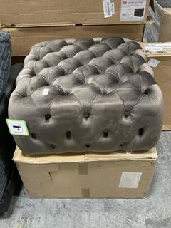 Lot 244  
            Chesterfield SR38 - Collection or Optional Delivery Available 

                
FOOT POUFFE IN BROWN VELVET FABRIC (LOCATION: SR38 A12)