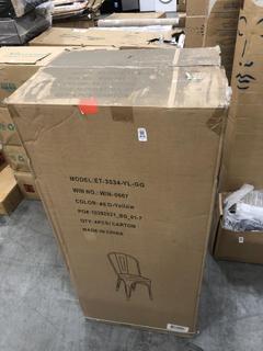 Lot 415  
            Chesterfield SR38 - Collection or Optional Delivery Available 

                
4 METAL BAR STOOLS IN YELLOW (LOCATION: SR38 A9)