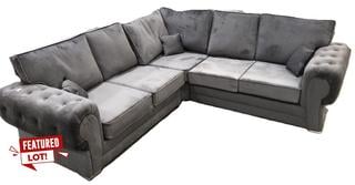 Lot 418  
            Chesterfield SR38 - Collection or Optional Delivery Available 

                
4 SEATER CORNER SOFA IN GREY (LOCATION: SR38 A9)