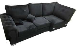Lot 421  
            Chesterfield SR38 - Collection or Optional Delivery Available 

                
CORNER SOFA PART IN BLACK FABRIC (LOCATION: SR38 A9)