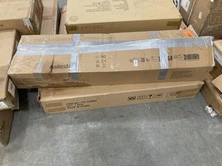 Lot 444  
            Chesterfield SR38 - Collection or Optional Delivery Available 

                
2 X ASSORTED DESKS TO INCLUDE 2 TIER DESK IN GREY AND BLACK AND L SHAPE WORK DESK...