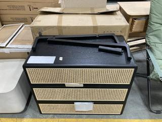 Lot 570  
            Chesterfield SR38 - Collection or Optional Delivery Available 

                
JOHN LEWIS RATTAN 3 DRAWER CHEST IN BLACK - ORIGINAL RRP £599 (80317511) (8031751...