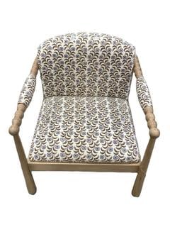 Lot 607  
            Chesterfield SR38 - Collection or Optional Delivery Available 

                
WOOD AND FABRIC FLORAL ARMCHAIR (LOCATION: SR38 A5)