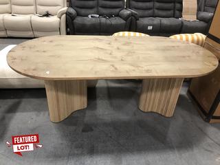 Lot 610  
            Chesterfield SR38 - Collection or Optional Delivery Available 

                
6 SEATER FULL WOOD DINING TABLE (LOCATION: SR38 A5)