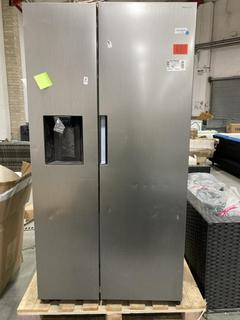 Lot 672  
            Chesterfield SR38 - Collection or Optional Delivery Available 

                
SAMSUNG AMERICAN STYLE FRIDGE FREEZER IN SILVER - MODEL - RS67A881159 - ORIGINAL ...
