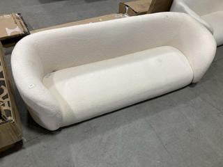 Lot 696  
            Chesterfield SR38 - Collection or Optional Delivery Available 

                
BELIANI 3 SEATER FLUFFY CREAM SOFA (LOCATION: SR38 A2)