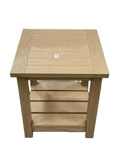 Lot 76  
            Chesterfield SR38 - Collection or Optional Delivery Available 

                
2 TIER SIDE TABLE IN WOOD FINISH (LOCATION: 22)