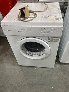 Lot 833  
            Chesterfield SR38 - Collection or Optional Delivery Available 

                
LOGIK TUMBLE DRYER IN WHITE - MODEL - LVD7W18 - ORIGINAL RRP £219 (LOCATION: SR38...