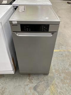 Lot 899  
            Chesterfield SR38 - Collection or Optional Delivery Available 

                
SHARPE DISHWASHER IN GREY MODEL - QW-NS1CF49ES-EN - ORIGINAL RRP £279 (LOCATION: ...