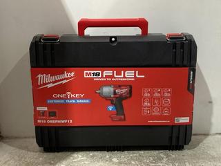 Lot 1049  
            Chesterfield SR45 - Parcel Delivery Only 

                
MILWAUKEE M18 ONEFHIWF12-0X IMPACT WRENCH-BODY ONLY ORIGINAL RRP £223 (LOCATION: C2)