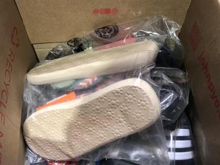 Lot 1093  
            Chesterfield SR45 - Parcel Delivery Only 

                
BOX OF ASSORTED ADULTS BRANDED SHOES TO INCLUDE ADIDAS SLIDERS IN BLACK/WHITE SIZ...