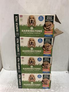 Lot 1131  
            Chesterfield SR45 - Parcel Delivery Only 

                
4 X BOX OF 16 X 400G MIXED FLAVOUR HARRINGTONS DOG FOOD BBE MAYBE EXPIRED (LOCATI...