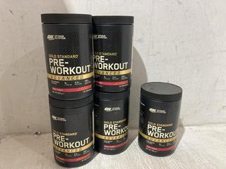 Lot 1182  
            Chesterfield SR45 - Parcel Delivery Only 

                
5 X OPTIMUM NUTRITION GOLD STANDRD PRE-WORKOUT ADVANCED FOR ENERGY AND FOCUS FRUI...
